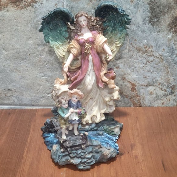 Guardian Angel Watching Over the Children 9 In Tall